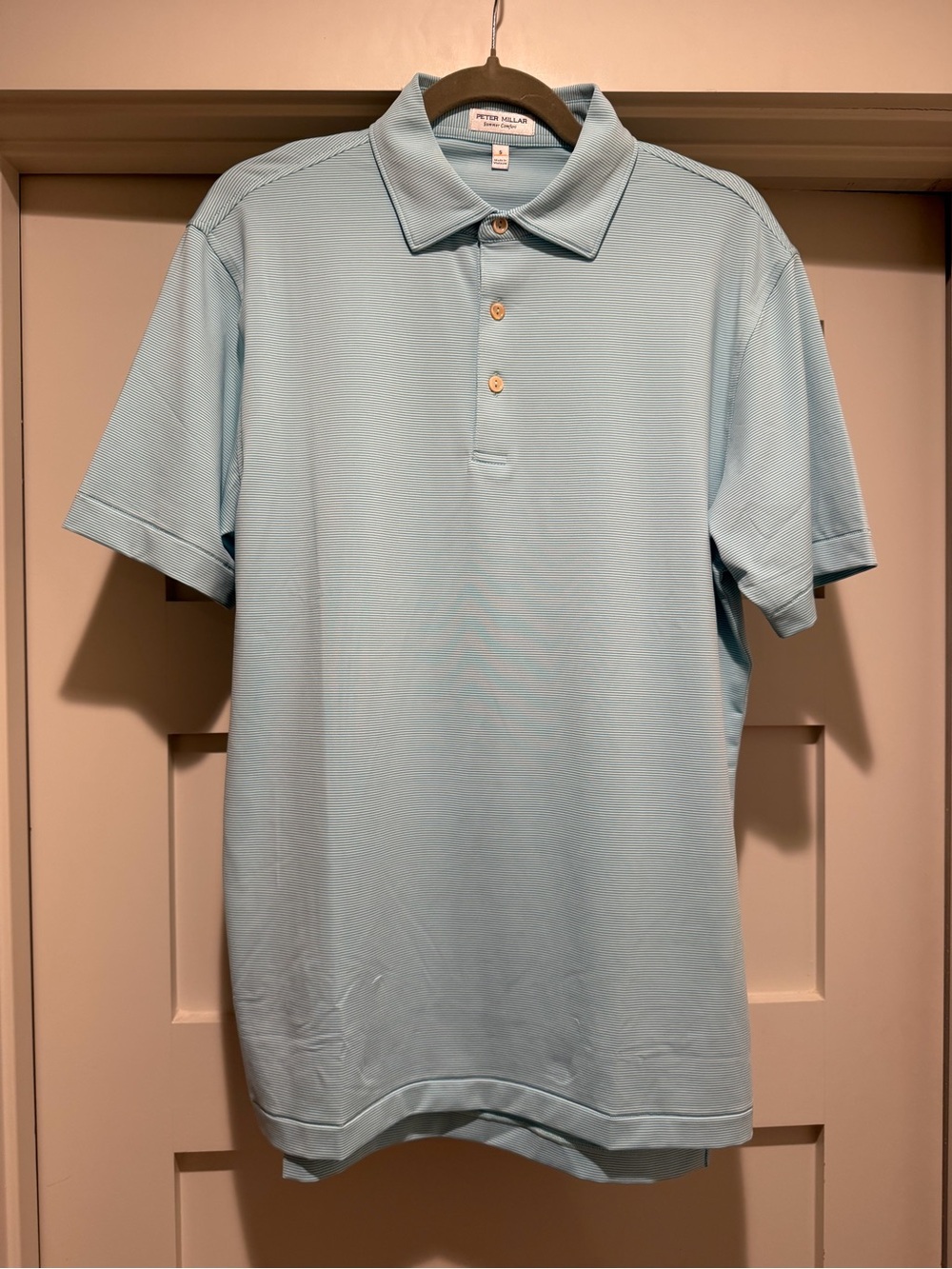 Peter Millar Summer Comfort Polo Men’s S Blue White Stripe Golf